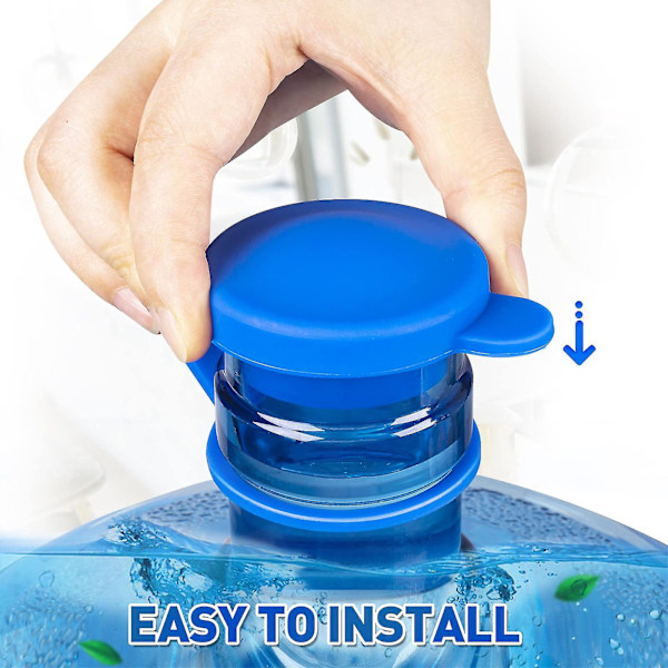 5 Gallons Vattenflaska Jug Caps Återanvändbara Hållbara Silikon Spillfri Jug Lock För 55mm Flaskor Endast Lock [FW] 4Pcs