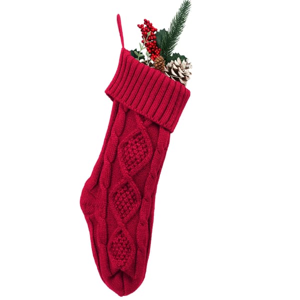 Julstrumpor i ull, röda 46 cm