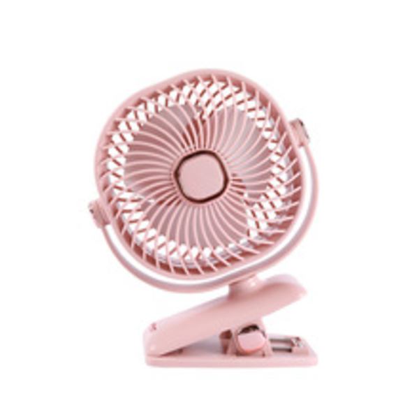 Bærbar 6-tommers 5-trins USB genopladelig clip-on ventilator med trendy natlys og vaskbart design (W)