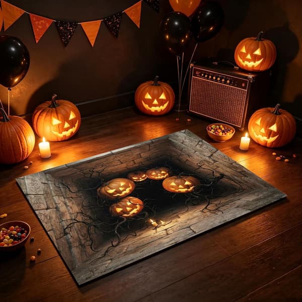 Halloween lekmatta, optisk illusion, halkfri festlig matta, kiselgur lekmatta 40 x 60 cm (B)