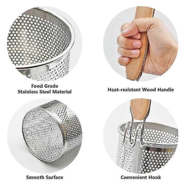 Pastasil i rustfritt stål, 2 stk. med trehåndtak