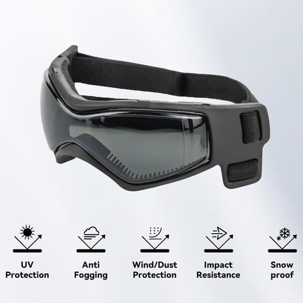 Skyddsglasögon för hundar, små till medelstora, svarta, antireflex, UV-skydd