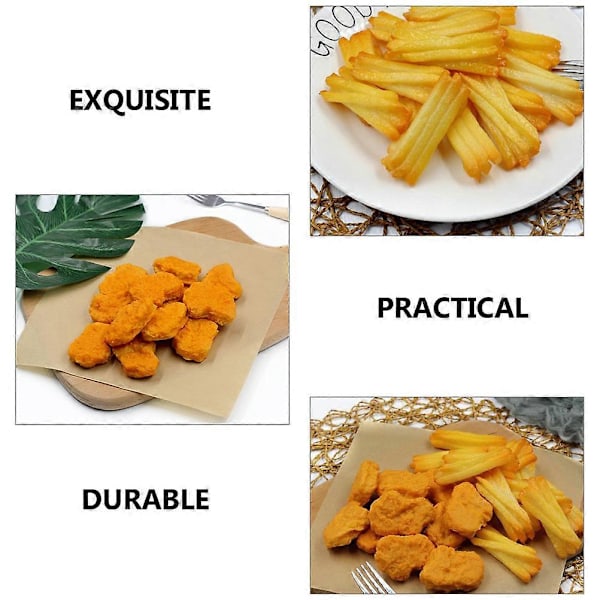 6 stk. Fake Kylling Nuggets Pommes Frites Kunstig Stegt Tilberedt Mad Model Mad Prøve (W)