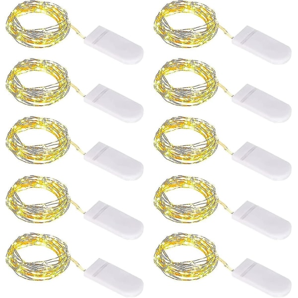 10 st LED String Lights Batteri, String Lights Small Med Batteri, 1m 10 Micro [FW]