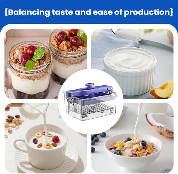 Genanvendelig valleudskiller til tyk yoghurt med låg (W)