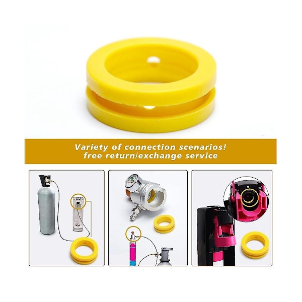 O-ringar Soda Maskin Co2 Cylinder Utbyte Karbonator Packningar 5 st, Packningar Ring för Ny Sodamaskin [FW] Yellow