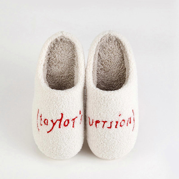 Taylor Swift Par Slippers Vintermode Inomhus Hushåll Varma Cotto, Kampanj -Sy Red 38-39