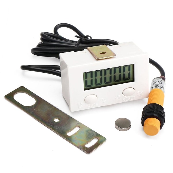 0-99999 LCD Digital Display Elektronisk Tæller Punch Magnetisk Induktion Nærhedsafbryder Reciprocat fw White