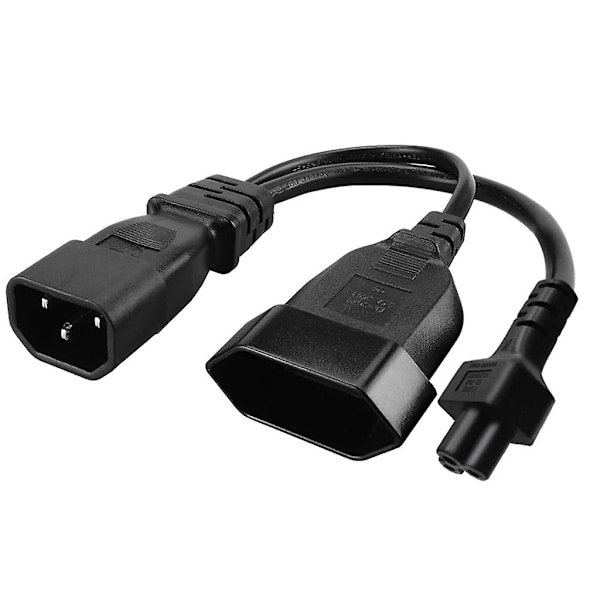 Y-splitter Adapterkabel IEC320 C14 Hann til C5+EU4.0mm Hunn Strømkabel