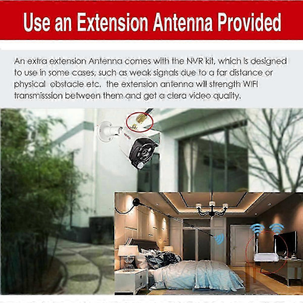 7DBi 2.4G/5G/5.8G Wifi Antennförstärkare Antenn Förlängningskabel Trådlös För IP Cam JN (W)