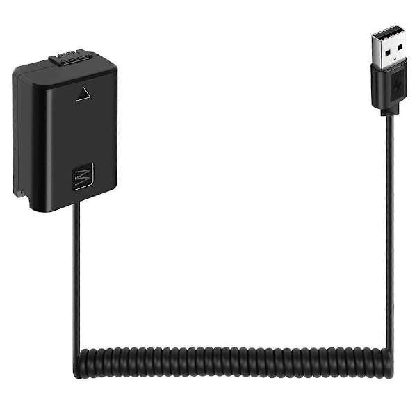 USB Opladerkabel NP-FW50 Dummy Batteri Fjederledning til A7 A7R A7S A7M A7II A7S2 A7M2 A7R2 A6500 A6 (W)