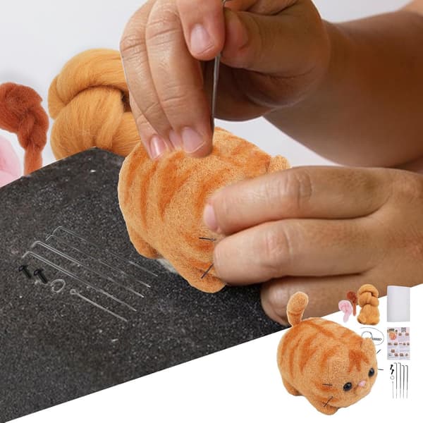Dette uldfiltningssæt (Garfield-mønster) er perfekt til begyndere (W)