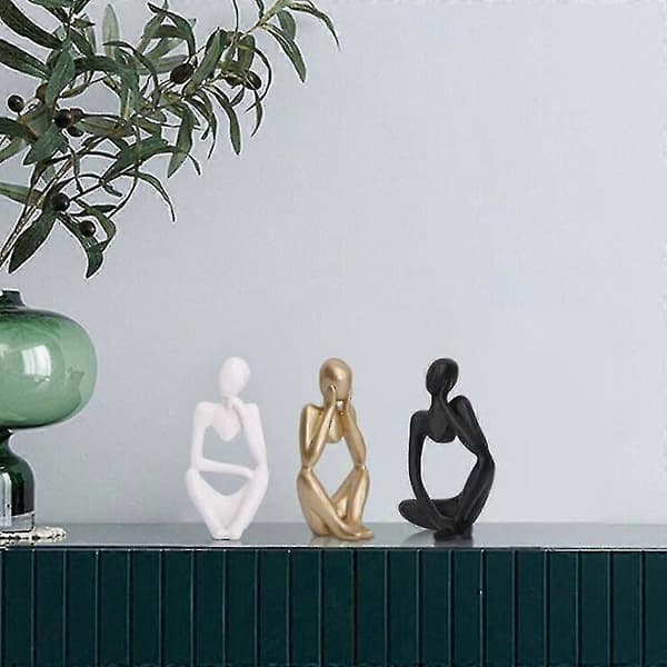 Modern Thinker-skulptur i sandsten Heminredning Hartsstatyer Kontorsstatyer (w)