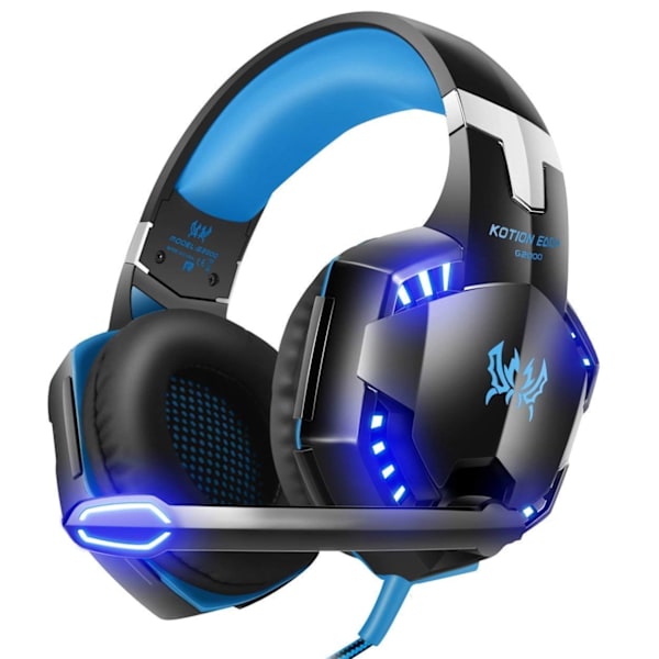 gaming hörlurar blå blå blue