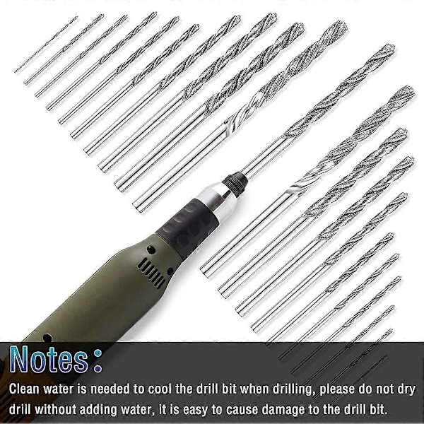 20 st Diamantborr Set Twist Diamantspets Borr Kraftig Mini Diamantborr Set för (W)