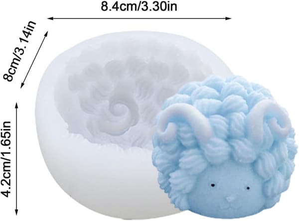 3D Saueform - Baketilbehør, Form, Verktøy for påskelys og Fondant (W)
