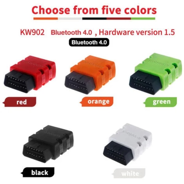 KW902 Mini BT 4.0 Trådløs OBD-II Bilscanner