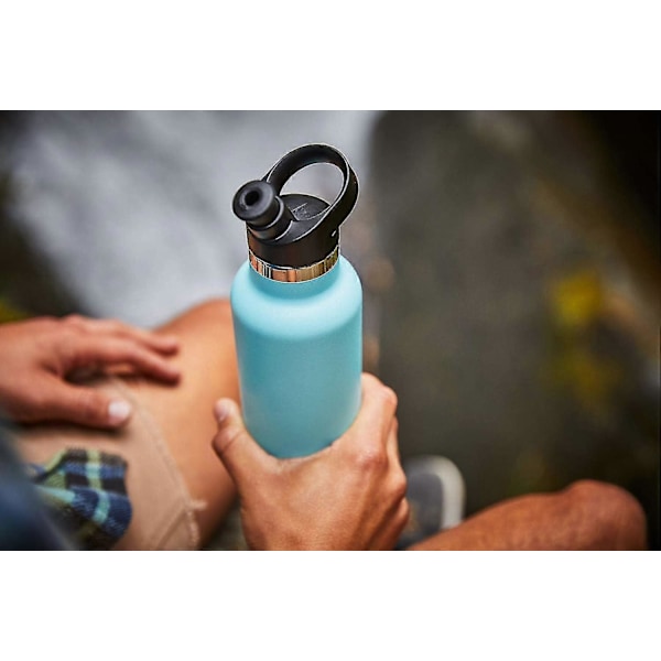 Sportlock för Isolerad Flask med Standardöppning - Isolerad Vattenflasklocket - Utmärkt Temperaturskydd - BPA- och Toxinfritt - Svart