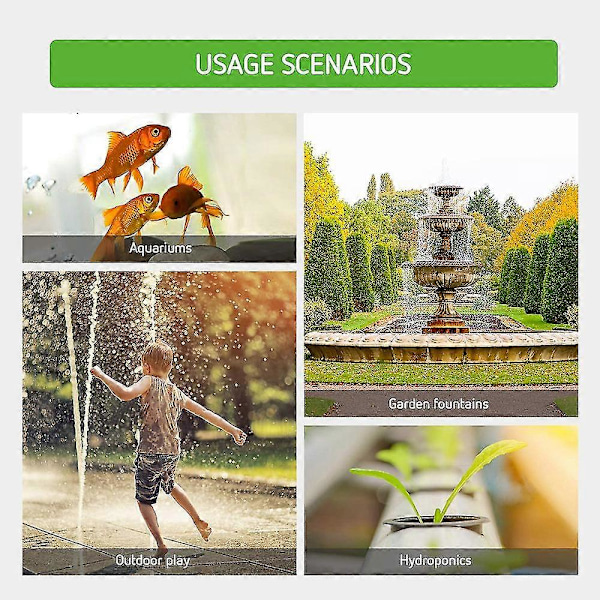 Upotettava pumppu, vesipumppu suihkulähdepumpulla (1 kpl, musta) (W)