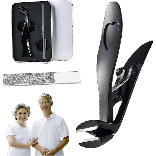 Nagelklippare, Nagelklippare för Seniorer, Ergonomiska Stora Nagelklippare för Seniorer, Nagelklippare Nagelfil Set för Tjocka och Inåtväxta Tånaglar (W)