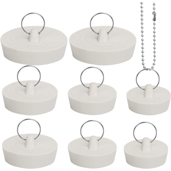 8 stycken gummibadkarsproppar Badkarspropp med ring Diskbänkspropp Köksvaskpropp Badrumsvaskpropp 2,8 cm 3,2 (B)