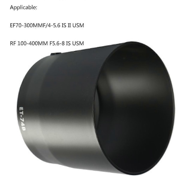 ET-74B Vändbart Motljusskydd för Canon RF 100-400mm F5.6-8 & EF 70-300mm f/4-5.6 Objektiv för Canon R RP Ra R5 R6 R3 (W)