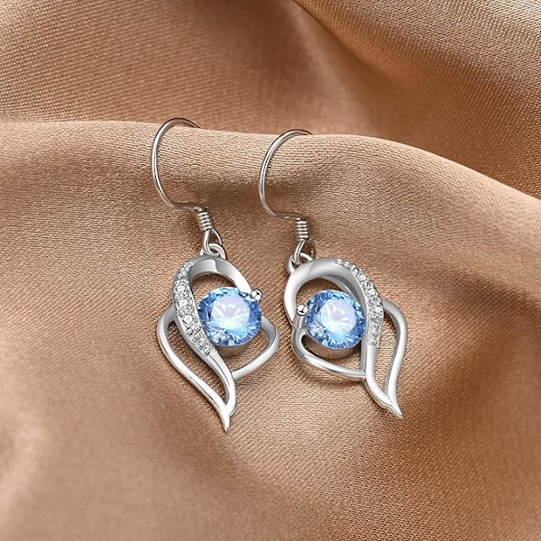 Örhängen Silver 925 Hängande Damörhängen Hjärta Sterling Silver