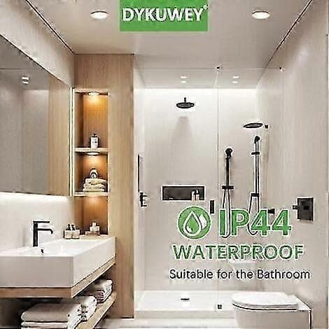 LED-infällda spotlights 12V 3W set om 4 dimbara IP44 55-58mm monteringshål
