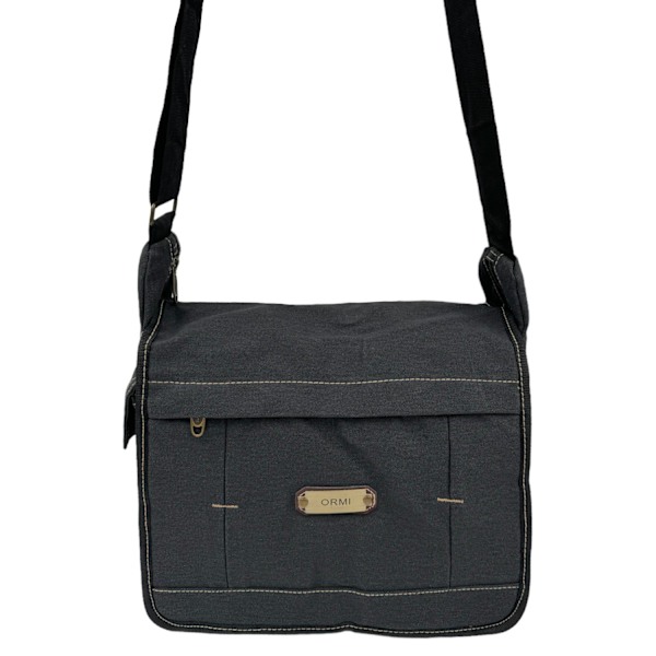 Skuldertaske, kanvas Sort Black one size