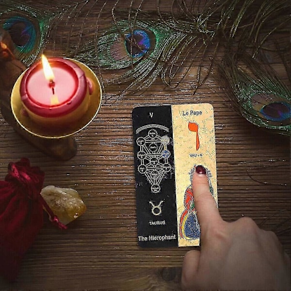 Kabbalah Tarotkort Sæt til Begyndere, Selskabslege, Spådomsværktøj med Guidebog<br>  (W)