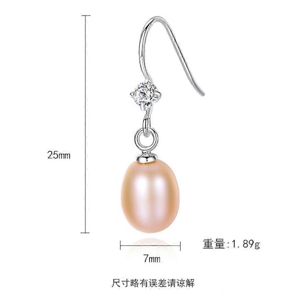 Örhängen S925 Sterling Silver Pärla 3A Zirkon Inlagd för Utställning (W)