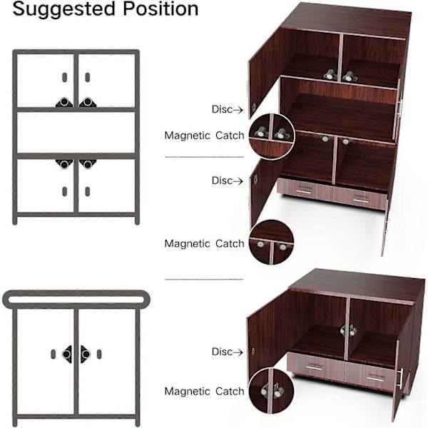 Dørmagneter Magnetisk Fangst Pakke med 4 (B) Bronze