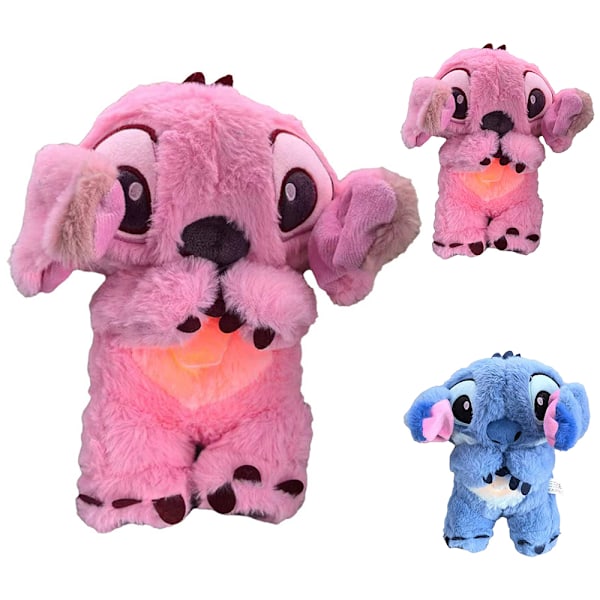 Stitch Hengittävä Musiikillinen Rauhoittava Nukke Unilelut Ahdistuksen Lievitys Pehmolelut Halloween Lahjat Blue