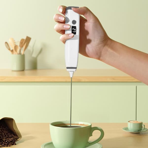 Mini bærbar trådløs og oppladbar melkeskummer – 3 hastigheter – Kaffeblandevisp (W)