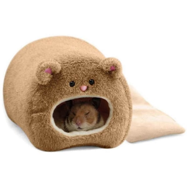 Hamsterformet Hjem Varm Bomuld Hamster Senge Hamsterhuse Rede til Små Dyr Kæledyrsartikler, Brun (B)