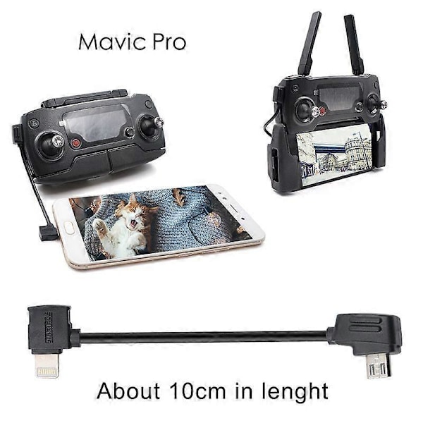STARTRC 10cm USB-C / Type-C - Micro USB -muunnin Datakaapeli DJI Mavic Mini / Air, Shark -kaukosäätimelle (V)