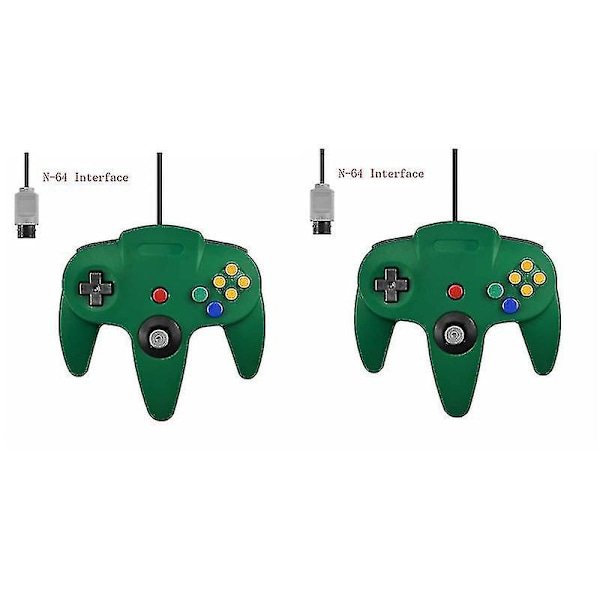 2-pack Klassisk Trådbunden N64-kontroll Retrospel 64-bitars Spelkontroll Joystick Ersättningskontroll - G 12 2pcs