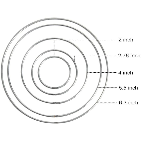 20 stk Metall Drømmfangerringer Hoops Stål Håndverk Sølvringer For Håndverk, Makrame Og Andre DIY (FWW) Silver