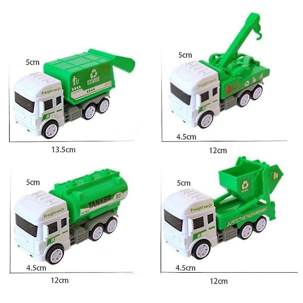 Søppelbil Leke Simuleringsmodell med Inertial Dump og Søppelbøtter for Innendørs eller Utendørs Lek