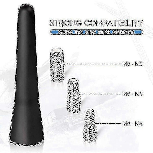 Auto FM DAB Antenne Bilradioantenne 6,5 cm Kort Mini Bilantenne Med Kraftig FM/AM/DAB Mottaksfunksjon(EPA02) (W)