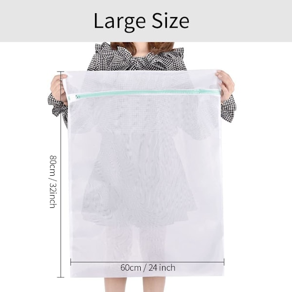 *Vaskeposer 60x80cm 2-pakning Mesh Vaskepose Stor Størrelse* (W)
