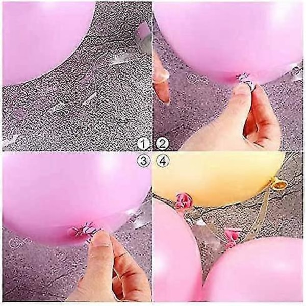 3 ruller ballonbue-strimmel og 3 ruller ballon dekorative lim prikker 5m hul latex ballon kæde til bryllupsfest/fødselsdag/juledekoration (W)