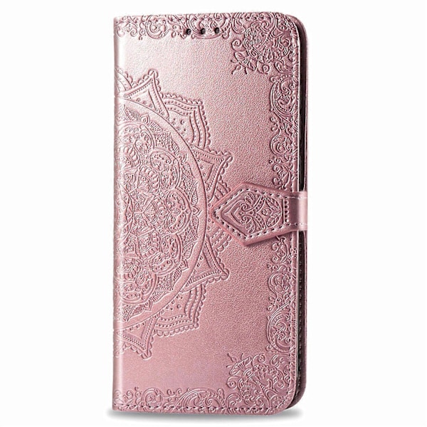 Fodral för OPPO A5 2020/A9 2020 Läderplånboksfodral Präglad Mandala Magnetisk Flip Skydd Stötsäker - Roséguld (W)