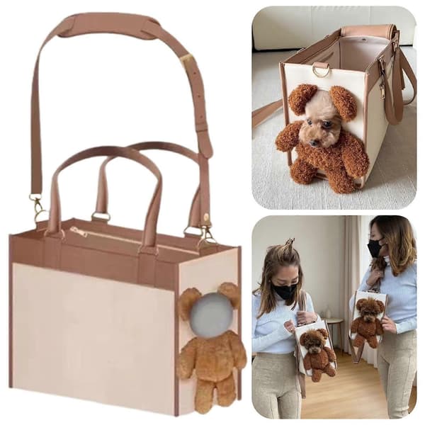 Söt hund-/kattväska med nallebjörnsdesign