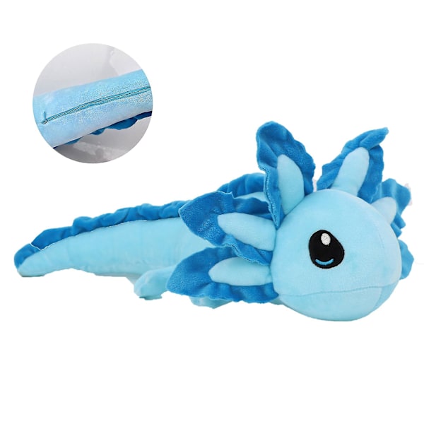 AFFINEST 44/75cm Axolotl Plussjeleketøy Myk Utstoppet Dukke Tegneseriefigur Leke Barn Voksne Plushie Gamer Gave Hjemmedekor [FW] Blue 75cm