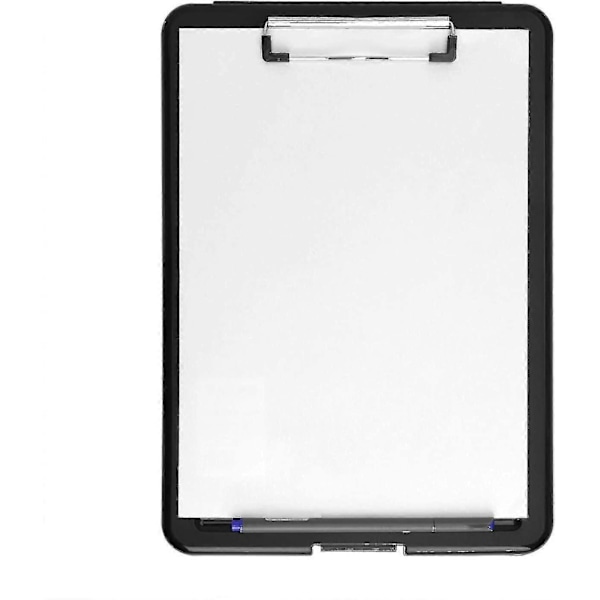 A4 Kraftig Opbevarings Clipboard Med Opbevaringsrum, Dokumentholder til Kontor, Sort (B)