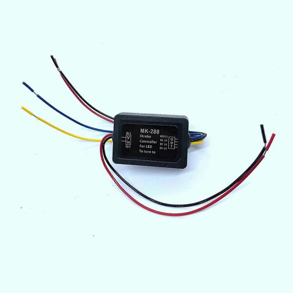 2 stk. Universal 12V-288 Flash Strobe Controller Blinklysmodul til 3 LED dynamisk blinklys, sort