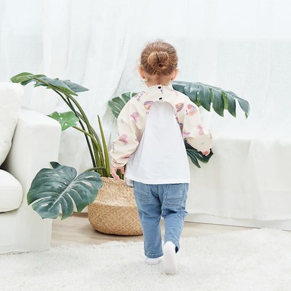 Vandtætte Baby Hagesmække, Langærmede Spisehagesmække til Spædbørn og Småbørn, Let at Rengøre og Vaskbar (W)