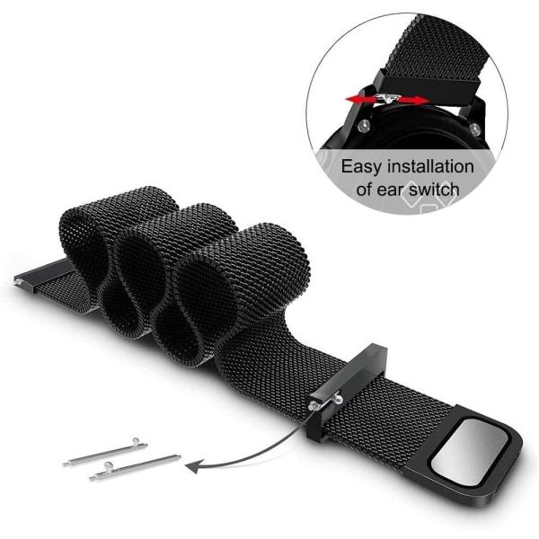 Garmin Forerunner 645/245 Music Sort Sort - Rustfrit stål (B)