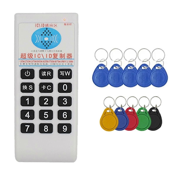 RFID NFC -kortinlukija ja -kirjoitin + 5XUID/T5577-avainperäkopiointikortti (V)